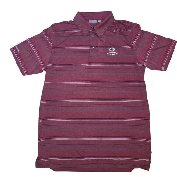 Ashworth Ez-Tec2 NWT Brandon Dunes Striped Golf Polo Shirt Size Medium - Picture 1 of 5